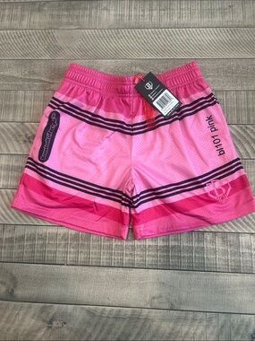 Kids Pink Athletic Mesh Shorts - b1101 Pink